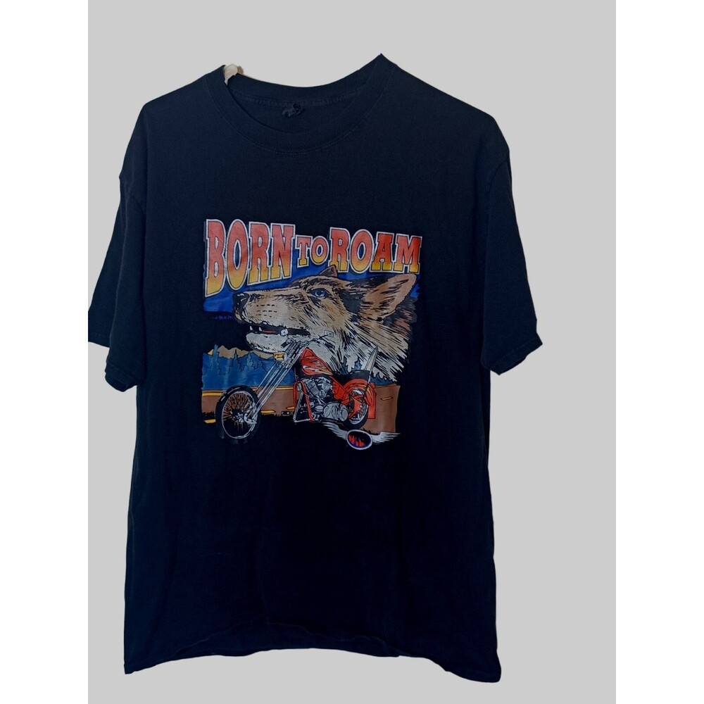 Men's Born To Rome Wolf Vinyl Beefy Tag Size XLT